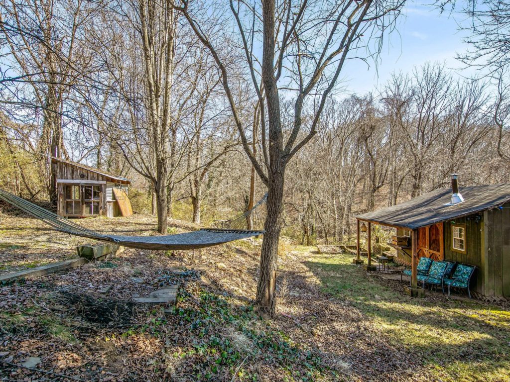 Backyard of house for sale in Asheville