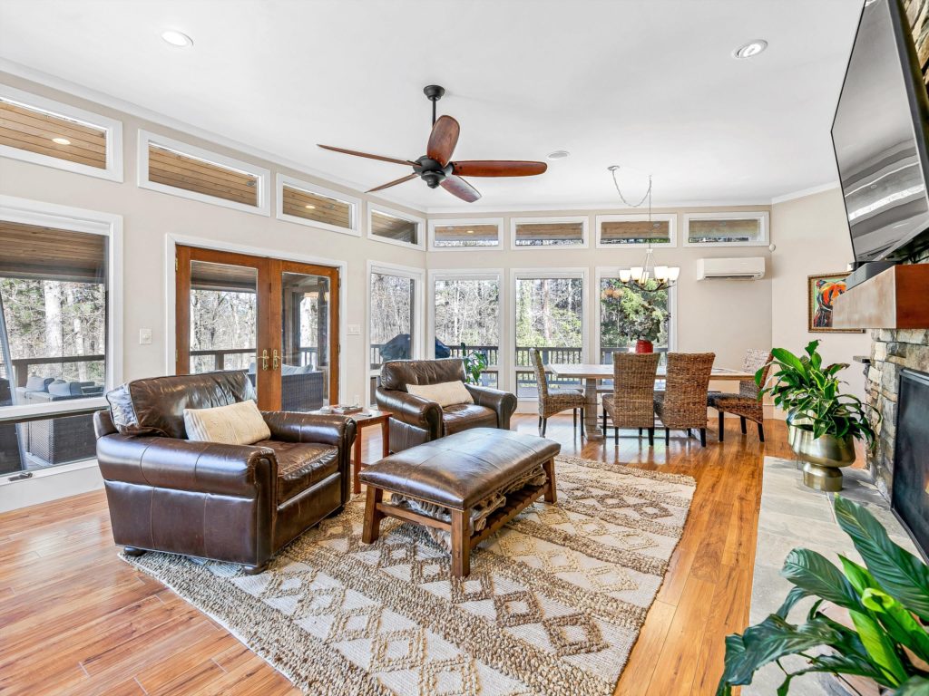 Pisgah Forest light-filled living room