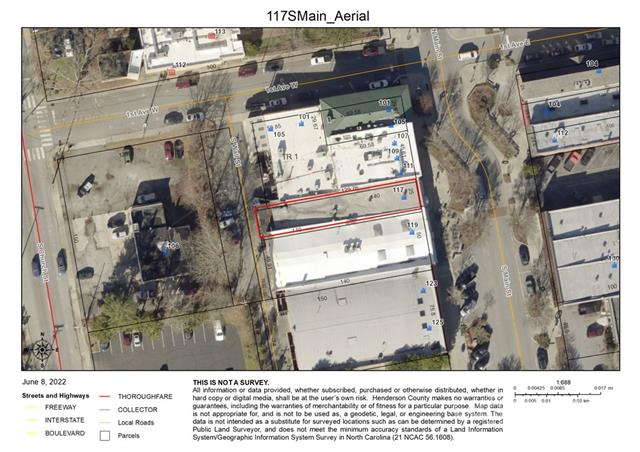 aerial of downtown hendersonville restaurant or retail business