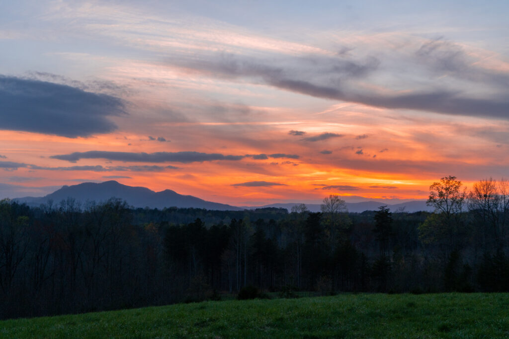 Tryon NC sunset on property for sale