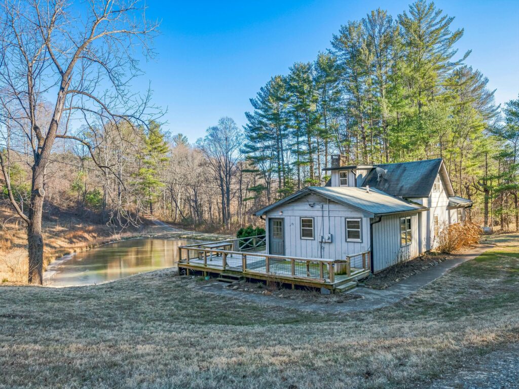 Mountain Homestead for Sale in Asheville's Riceville Area with pond