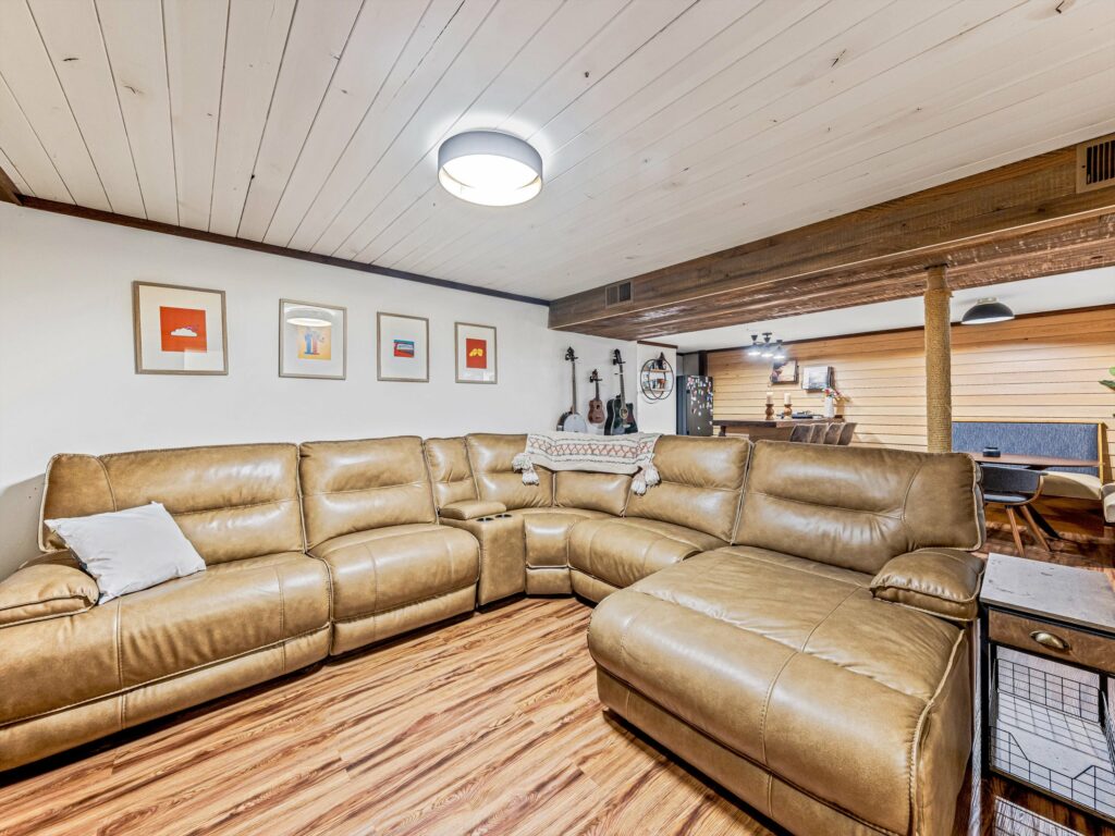 fully finished basement in Asheville Haw Creek home