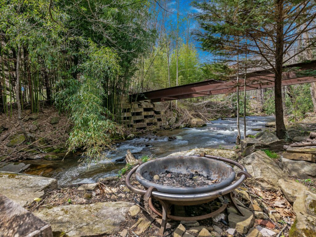 rushing creek in Maggie Valley home for sale