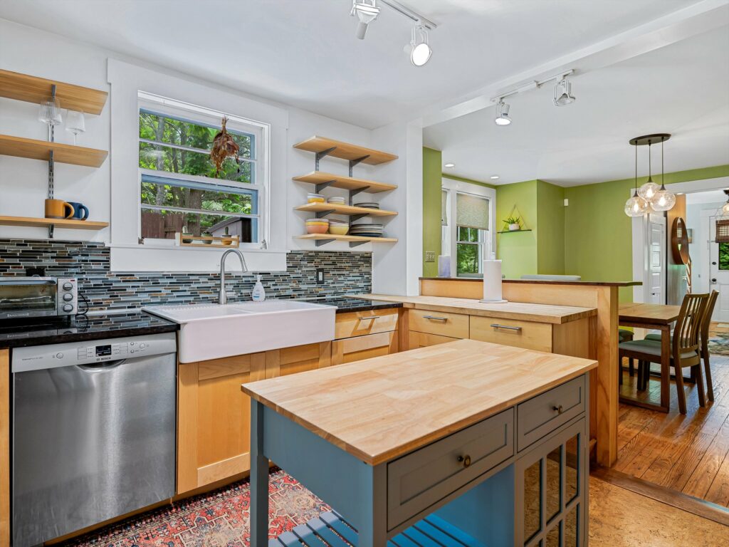 Asheville Craftsman for Sale off Charlotte Street great kitchen