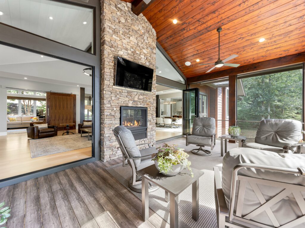 Luxurious Modern Mountain Estate in Asheville's Biltmore Park with many decks and outdoor spaces