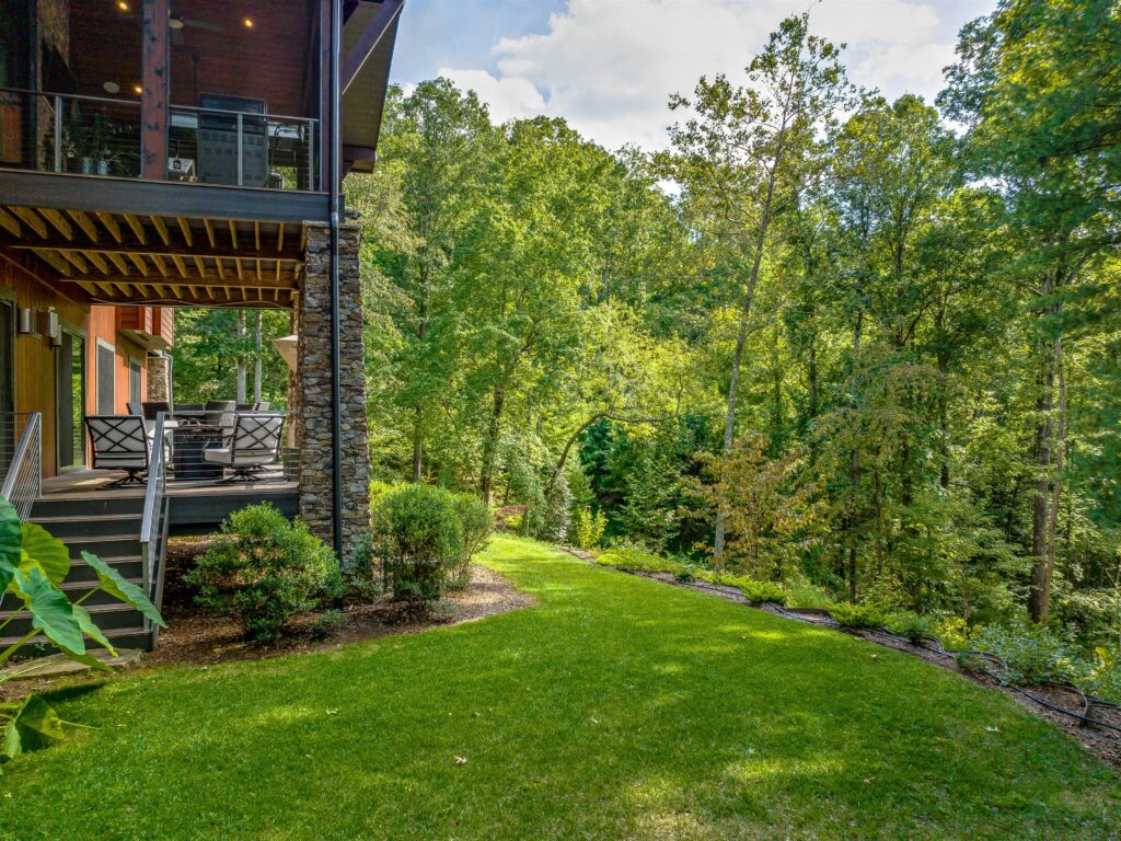Luxurious Modern Mountain Estate in Asheville's Biltmore Park with beautiful yard