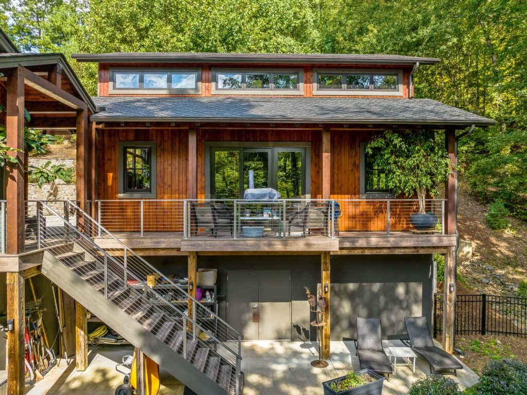 Luxurious Modern Mountain Estate in Asheville's Biltmore Park with decks and porches