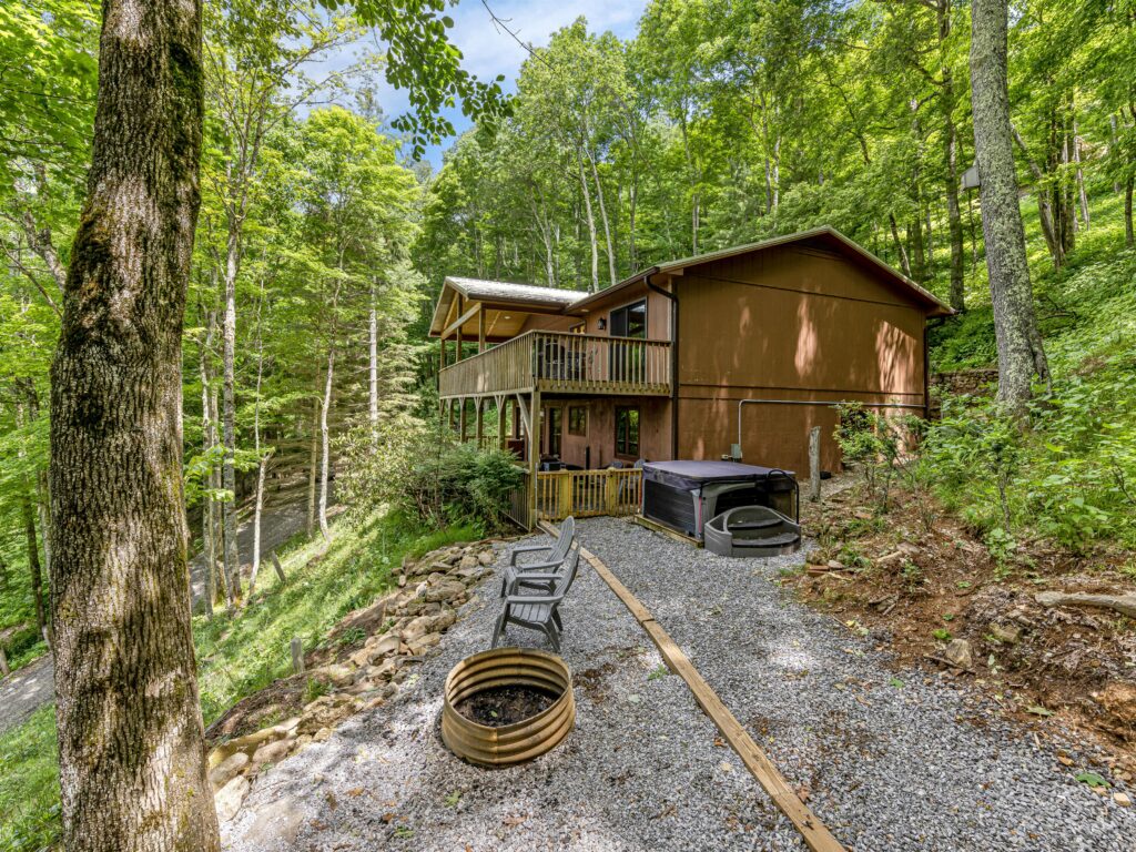 Private Fully-Furnished Wolf Laurel Home in Mars Hill NC fire pit and hot tub
