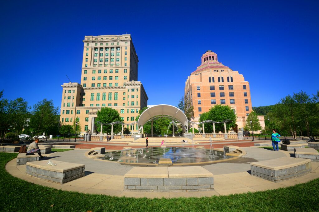 downtown asheville in the summer